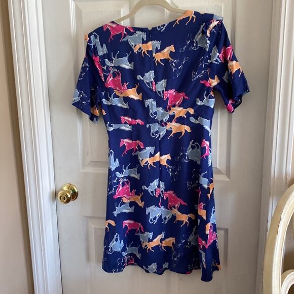 ModCloth M neon stampede dress with horse print - Picture 8 of 9